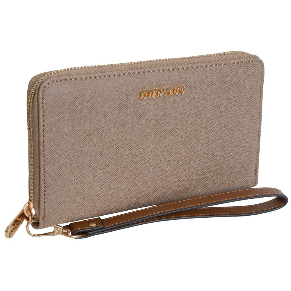 Ellen Tracy Saffiano Zip Around Wristlet Wallet